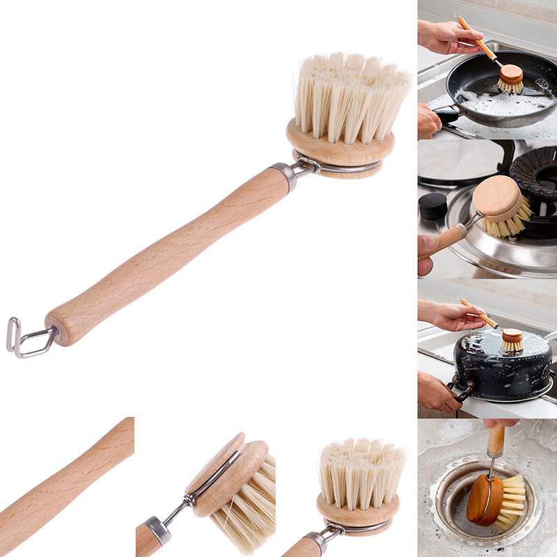 Sisal Beech Bamboo Cleaning Brush for Kitchen Use