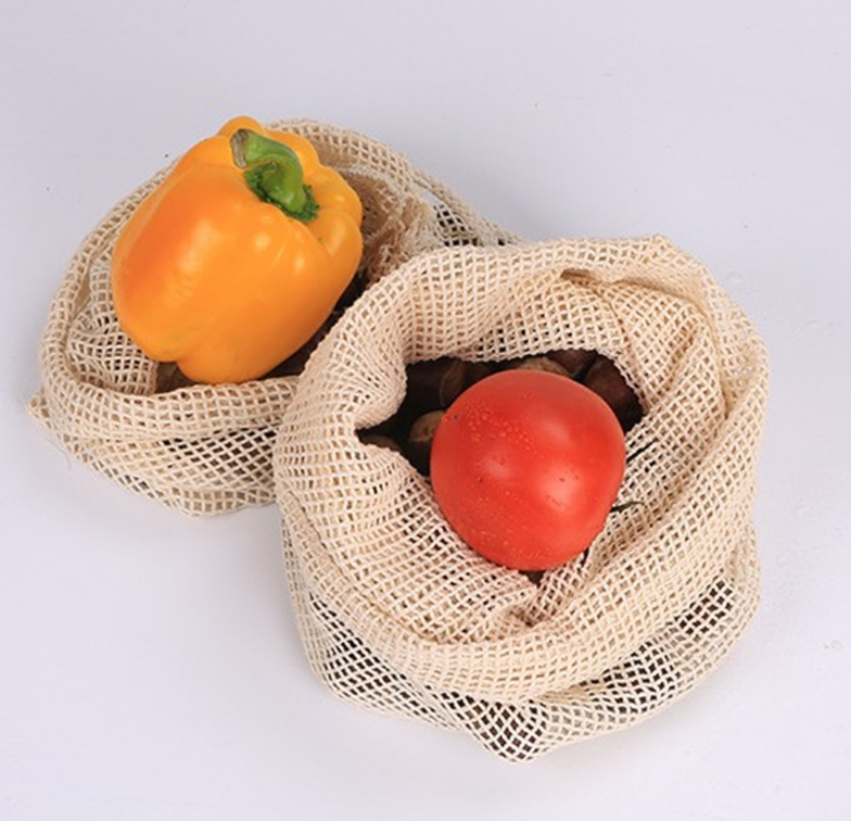 Cotton Drawstring Mesh Bags for Fruits and Vegetables