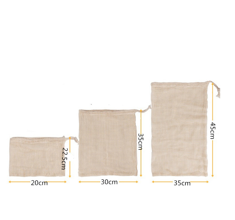 Cotton Drawstring Mesh Bags for Fruits and Vegetables