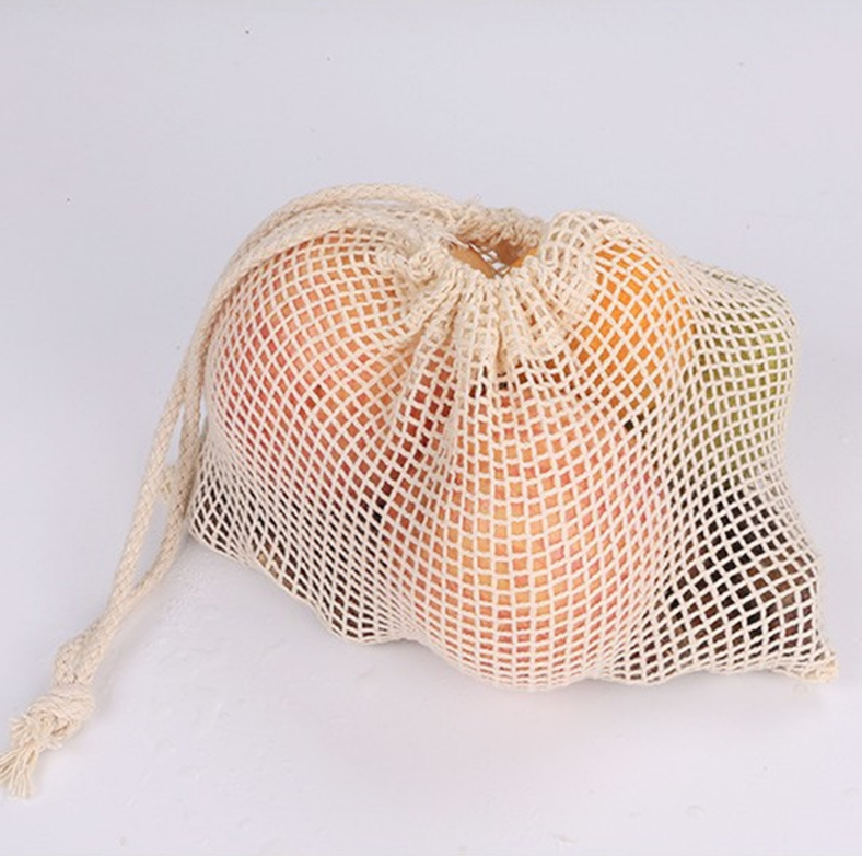 Cotton Drawstring Mesh Bags for Fruits and Vegetables
