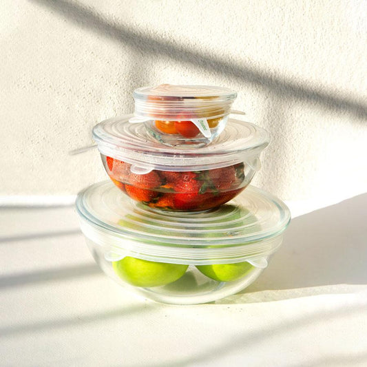 Reusable Silicone Stretch Lids – Set of 6 | Eco-Friendly Food Storage