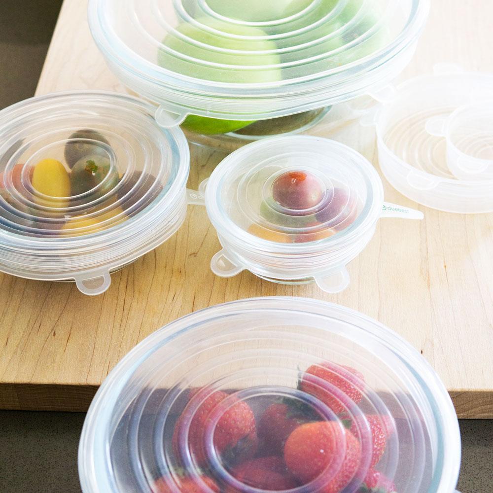 Reusable Silicone Stretch Lids – Set of 6 | Eco-Friendly Food Storage