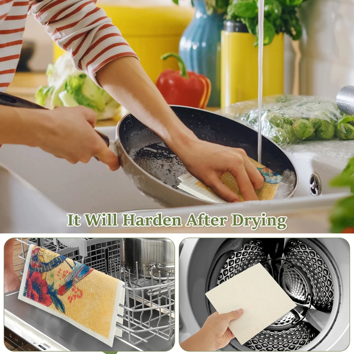 Kitchen Cleaning Cloths Dish Towels Cellulose Cotton Cleaning Cloths