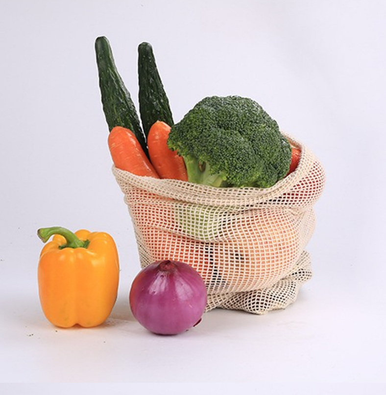Cotton Drawstring Mesh Bags for Fruits and Vegetables